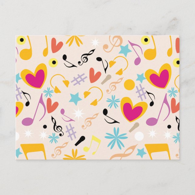 Postal Patrón Musical en Abstracto (Anverso)