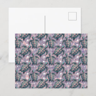 Postal Patrón oceánico de tortugas marinas