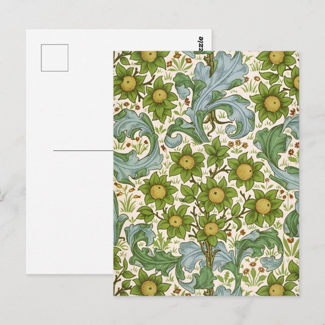 Postal Patrón Orchard de William Morris Art Nouveau (Anverso / Reverso)