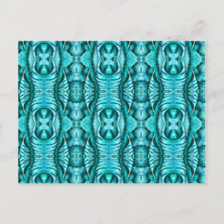 Postal Patrón orgánico Aqua Turquoise Ocean Wing