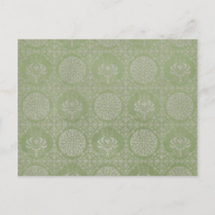 Postal Patrón Ornamental Verde