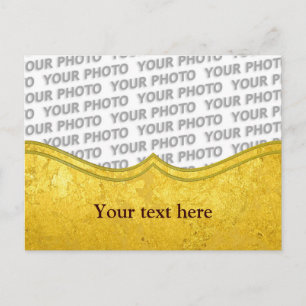 Postal Patrón ORO PURO / hoja de oro + tu foto y texto
