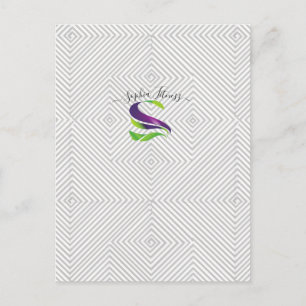 Postal Patrón personalizado de línea de diamante geométri