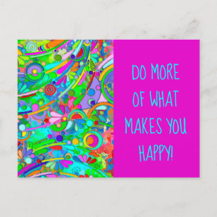 Postal Patrón Pintado A Mano Y Digitalmente Artículo 18