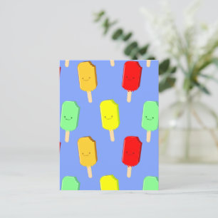 Postal Patrón pop de hielo de frutas