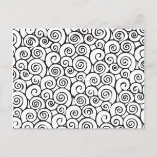 Postal Patrón rápido de resumen negro y blanco moderno