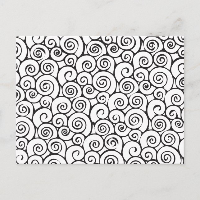 Postal Patrón rápido de resumen negro y blanco moderno (Anverso)