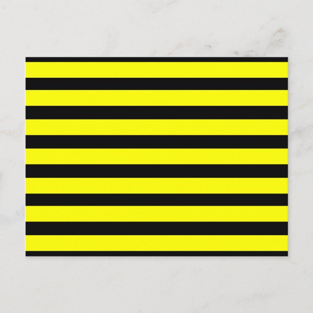 Postal Patrón rayado de abejorro amarillo y negro negrita (Anverso)