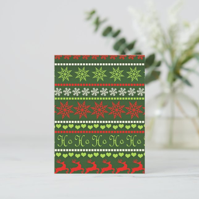 Postal Patrón repetitivo de Navidad (Anverso de pie)