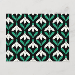 Postal Patrón retro escandinavo de snowdrop moderno de me