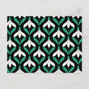 Postal Patrón retro escandinavo de snowdrop moderno de me