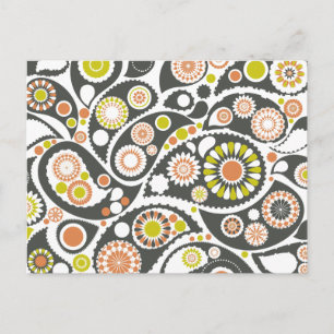 Postal Patrón retro paisley