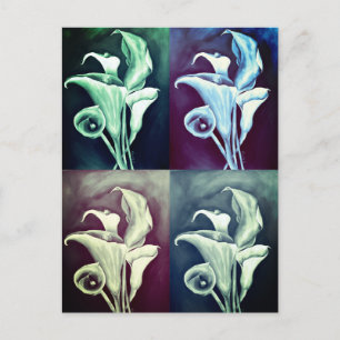 Postal Patrón retro vintage moderno Calla Lilly