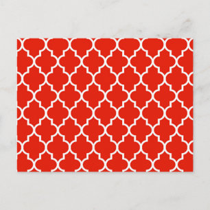Postal Patrón rojo marroquí de quatrefoil