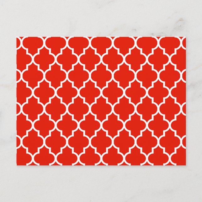 Postal Patrón rojo marroquí de quatrefoil (Anverso)