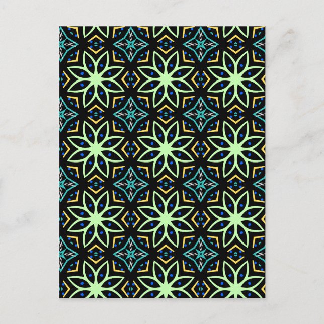 Postal Patrón simétrico floral sin soldadura (Anverso)