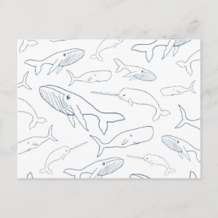 Postal Patrón simple de desfile de ballenas