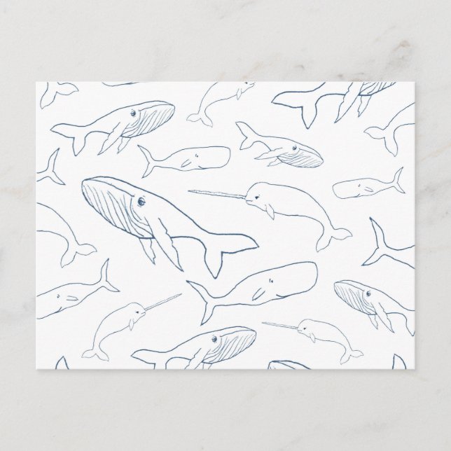 Postal Patrón simple de desfile de ballenas (Anverso)