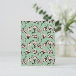 Postal Patrón sin foco con brotes de flores de los árbole