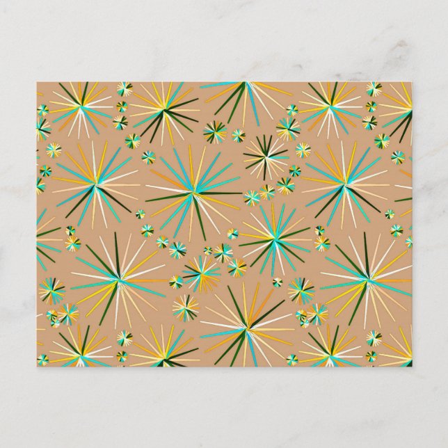 Postal Patrón sputnik de mediados de siglo, Taupe Tan (Anverso)