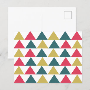 Postal Patrón triangular geométrico colorido