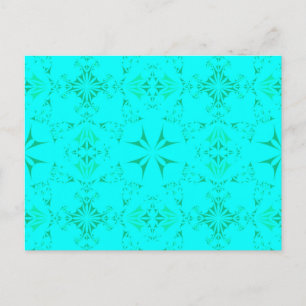 Postal Patrón tribal de bonito Aqua Turquoise Bohemia