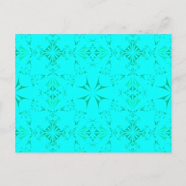 Postal Patrón tribal de bonito Aqua Turquoise Bohemia (Anverso)