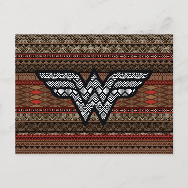 Postal Patrón tribal de mujer maravilla (Anverso)