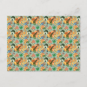 Postal patrón tropical abstracto boho -diseño de hoja min