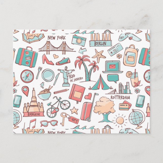 Postal Patrón turístico Pastel (Anverso)