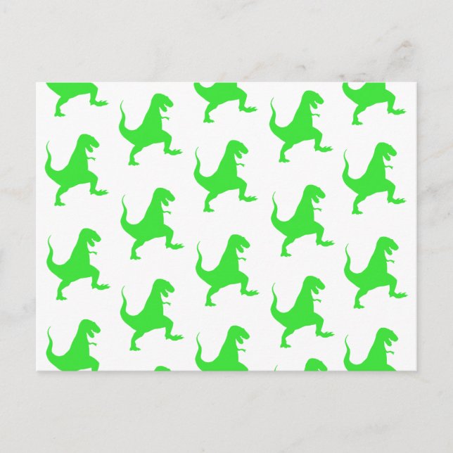 Postal Patrón verde t-rex (Anverso)