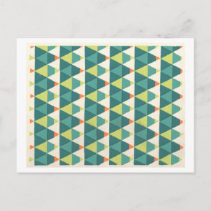 Postal Patrón vintage Art Déco en verde