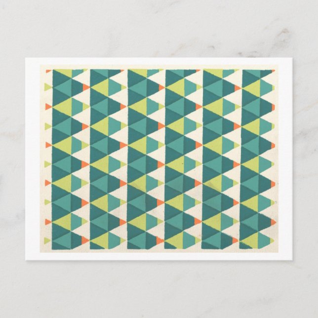 Postal Patrón vintage Art Déco en verde (Anverso)