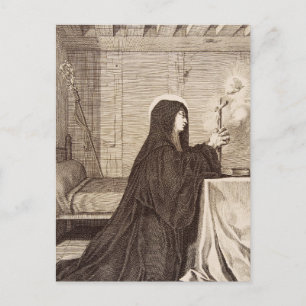 Postal Patrona de la escuela de Saint Scholastica