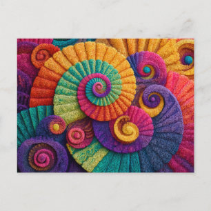 Postal Patrones abstractos de espiral vibrantes