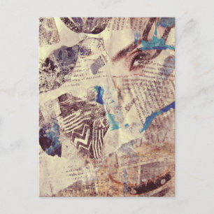 Postal Patrones abstractos de ojos en medios mixtos