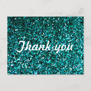 Postal Patrones Brillantes Gracias Azul Brillante Chispea