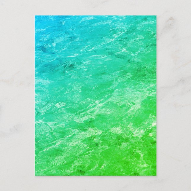 Postal Patrones de agua de piscina Arte verde neón Abstra (Anverso)