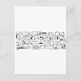 Postal Patrones de cocina coloridos