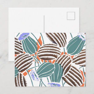 Postal Patrones de flores vintage A Pequeño