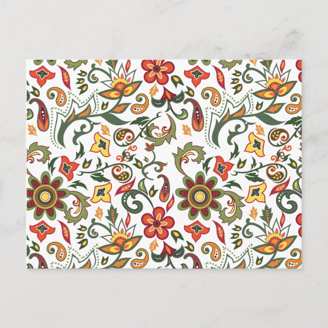 Postal Patrones florales decorativos (Anverso)