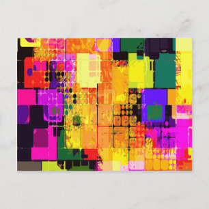 Postal Patrones geométricos de arte de resplandor de colo