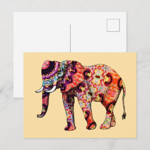 Postal Patrones tradicionales chinos de animales elefante