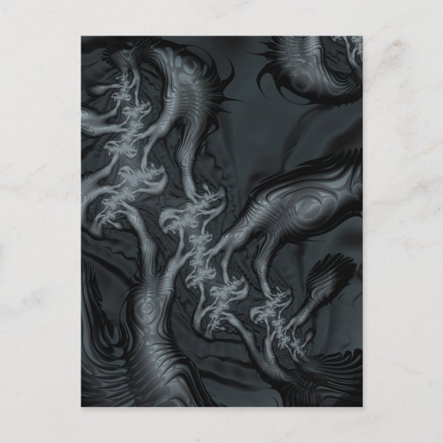 Postal Patrones y formas fractales abstractos. Arte fract (Anverso)