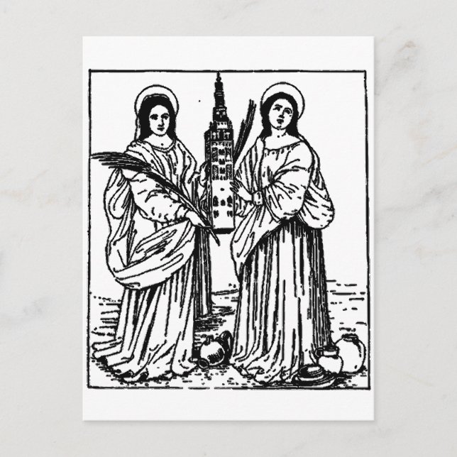 Postal Patronos de Saints Justa y Rufina de Sevilla (Anverso)