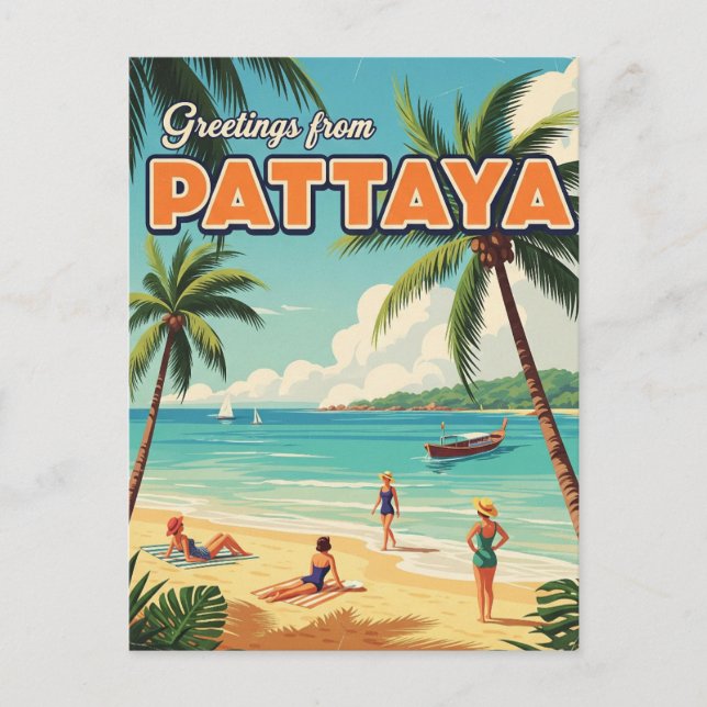 Postal Pattaya Beach Thailand Travel (Anverso)