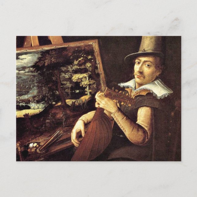 Postal Paul Bril: Autoretrato, 1600 (Anverso)