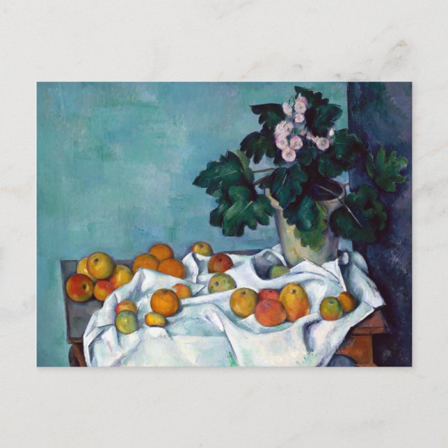 Postal Paul Cezanne aún vive manzanas y rosas (Anverso)