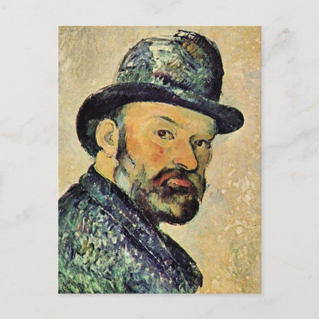 Postal Paul Cezanne, autorretrato, (Anverso)