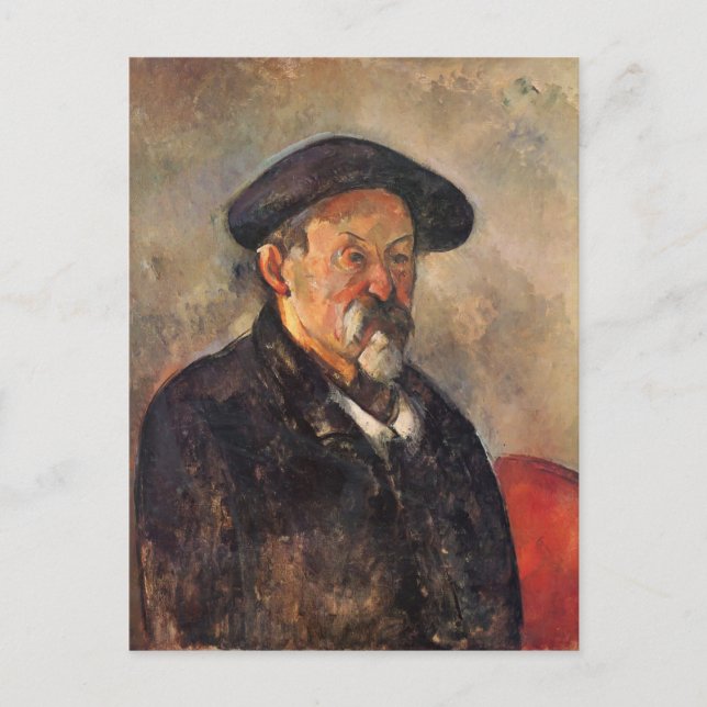 Postal Paul Cezanne - autorretrato con Beret (Anverso)